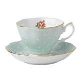 Royal Albert Polka Rose Vintage Teacup & Saucer Boxed Set